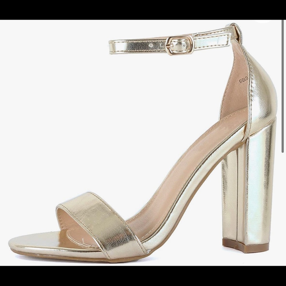Comfort Open Toe Ankle Strap Chunky Block High Heel